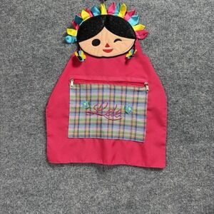 Mexican Rag Doll Maria Lele Child Apron Zippered Pocket Fiesta Artisanal